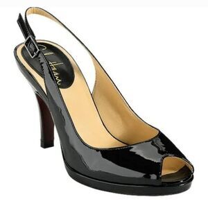 Cole Haan Nike Air Patent Leather Peep Toe Slingbacks | Size 9.5